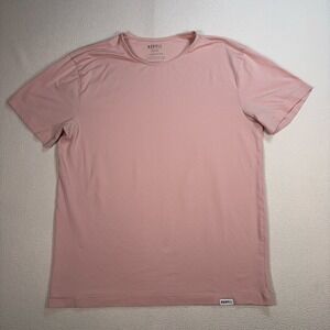 Nobull Solid T-Shirt Men's L Pink Stretch Crewneck Logo Tee Gym Workout Training